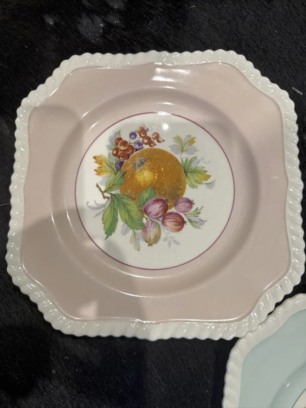 7 CALIFORNIA Pastel Fruit Square Salad Plates 7 5/8